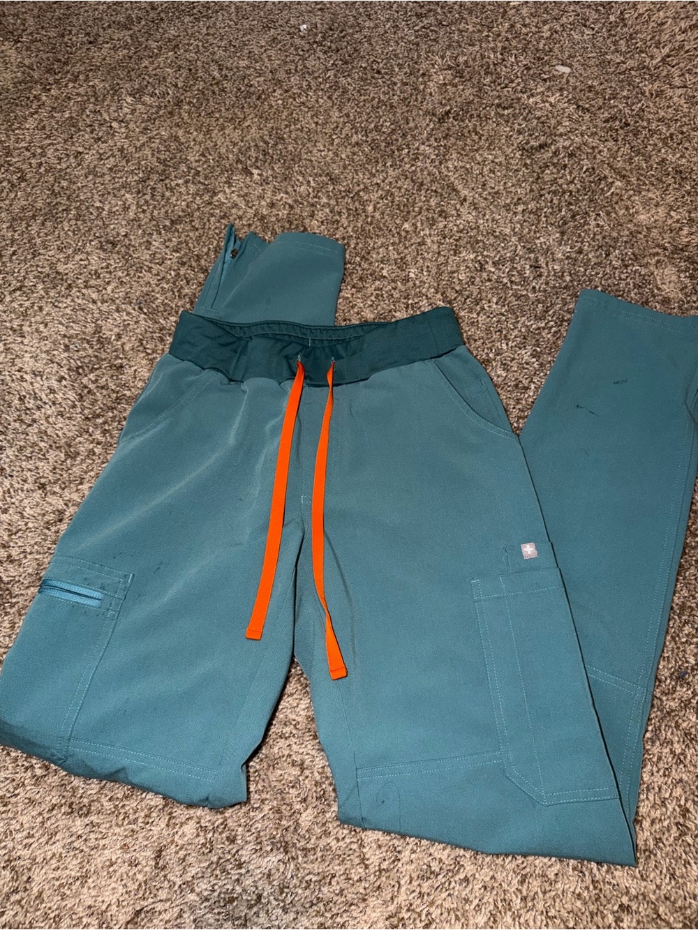 Figs women’s teal Yola skinny scrub pants xs/tall